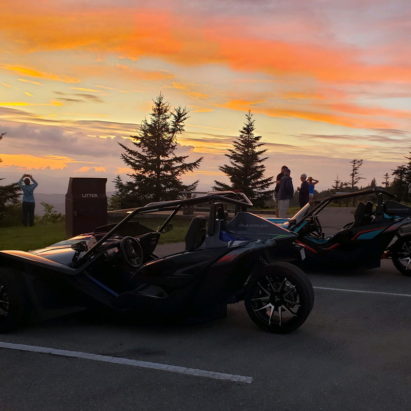 polaris slingshot and sunset